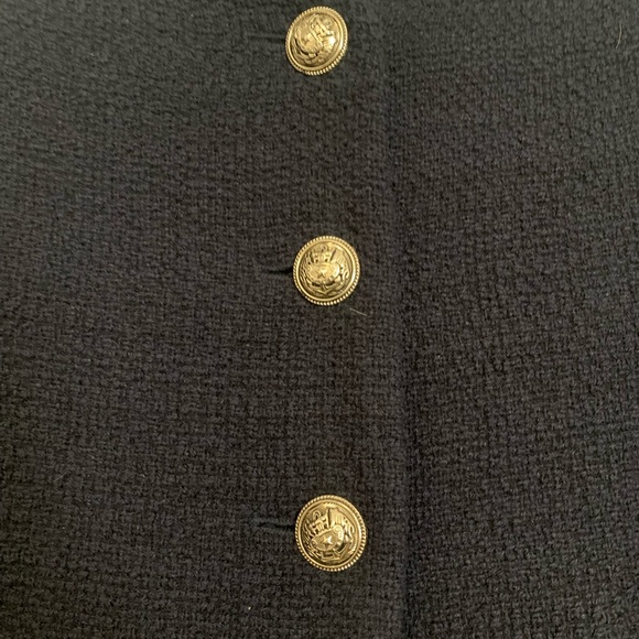 Massimo Dutti Navy boucle blazer size XS - Picture 7 of 7